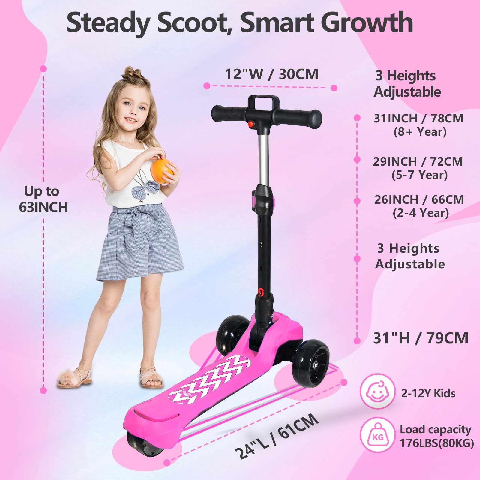 BLISSRIDE foldable three-wheel scooter for easy storage