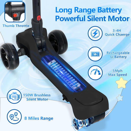 BLISSRIDE LED-wheeled scooter improves visibility during rides.
