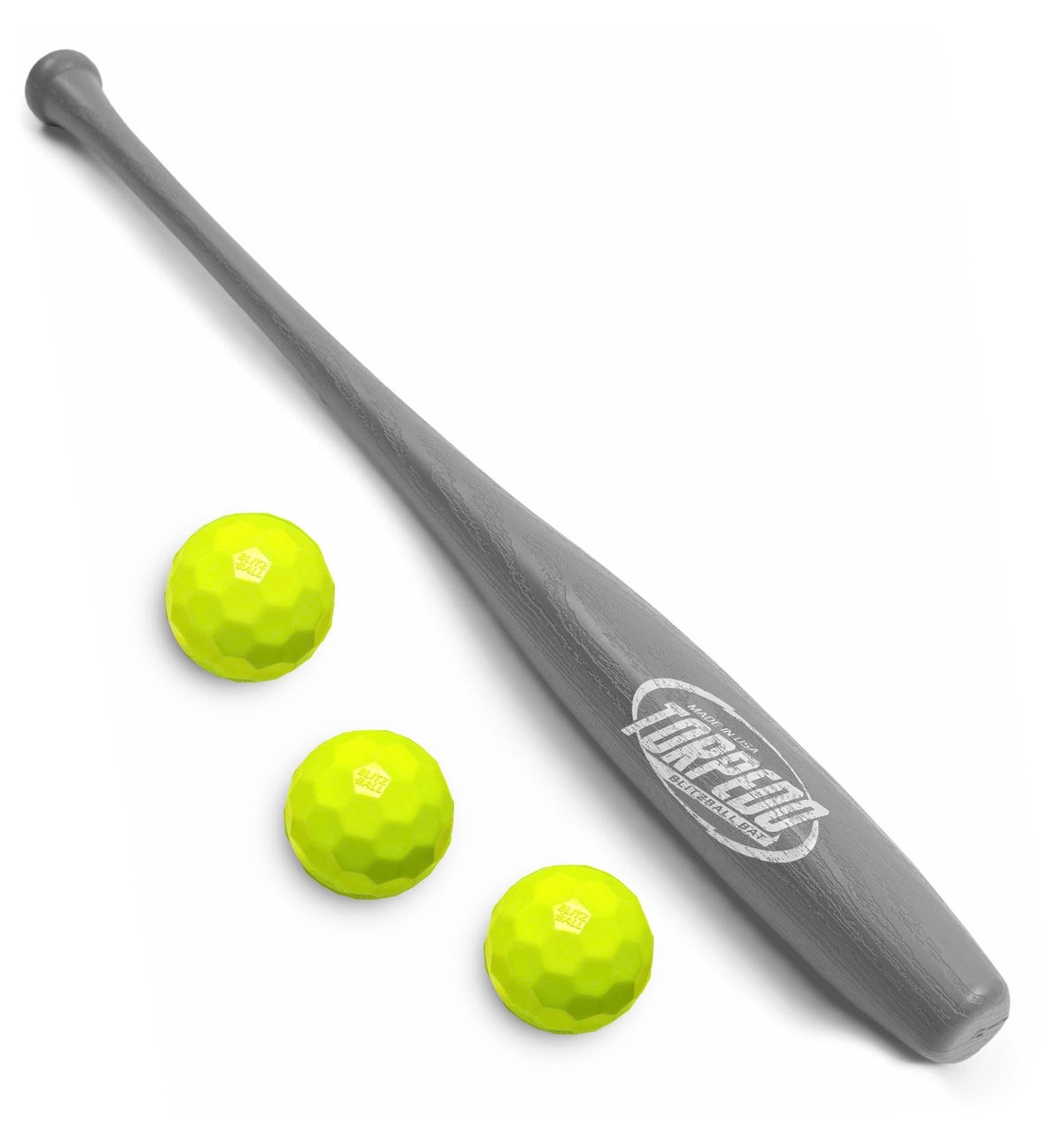 BLITZBALL Torpedo set with bat and balls for backyard practice and curved hits.