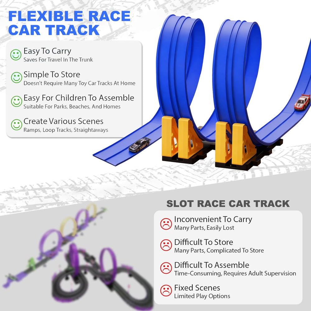 BlivEclat 15ft track rolls up for travel and playdates.
