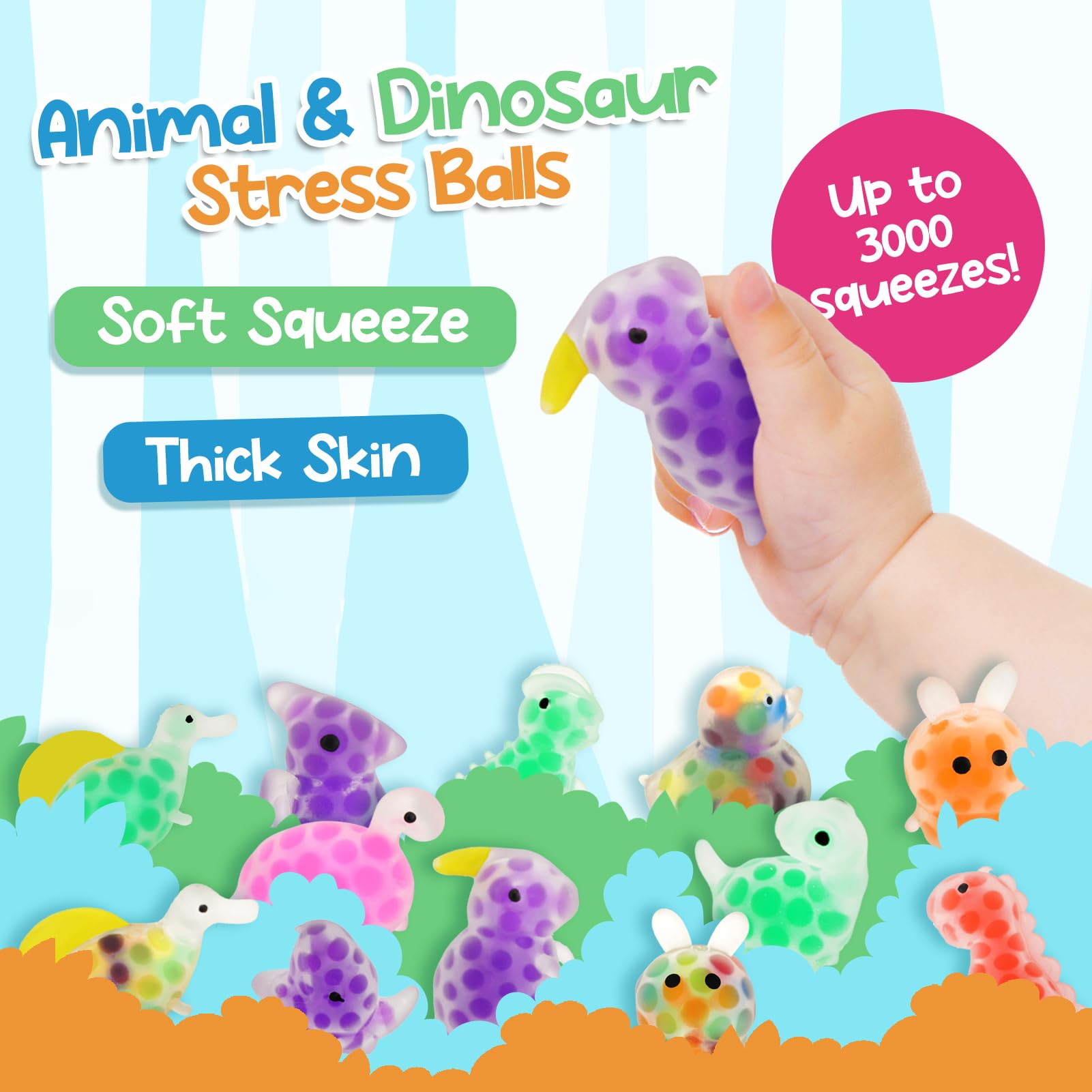 Blizuup colorfully designed mini squishies with soft textures for sensory play.