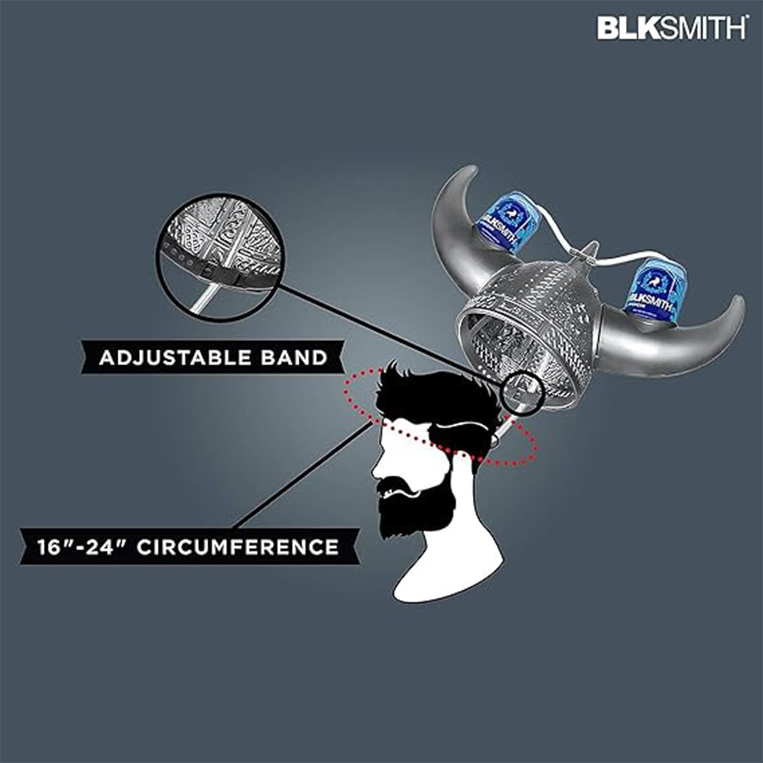 BLKSMITH Viking Drinking Hat assembly shows easy setup and quick wear
