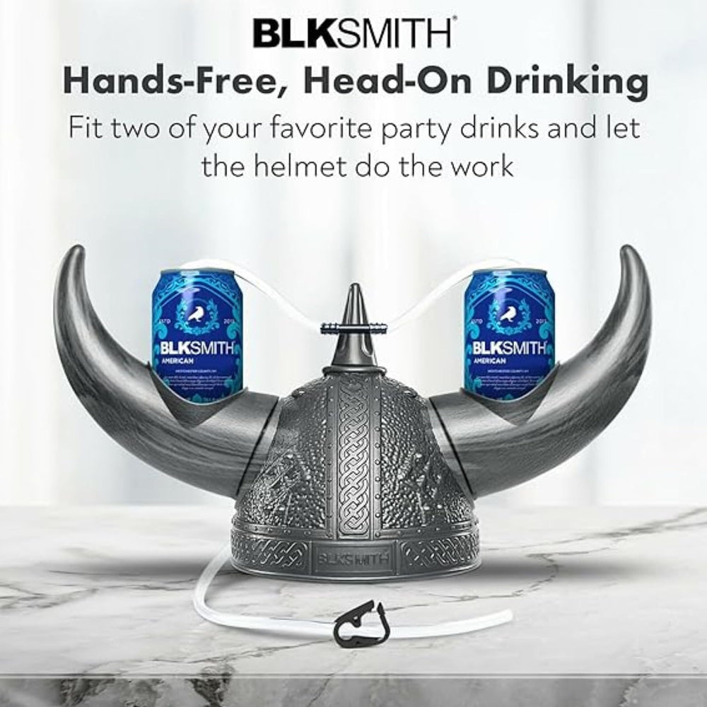 BLKSMITH Viking Drinking Hat side view highlights adjustable fit for 16 to 24 inch heads