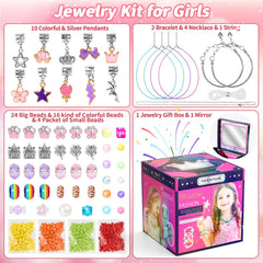 BLmukce kit spread of colorful beads and charms for creativity.