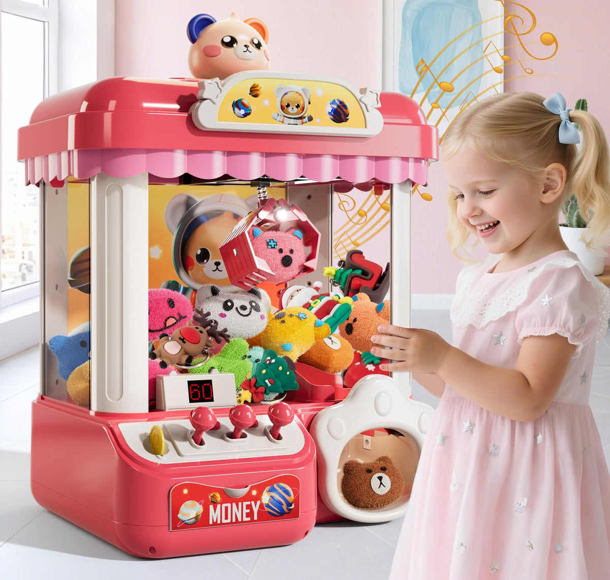 BLmukce claw machine top design with bear adds arcade flair for kids.