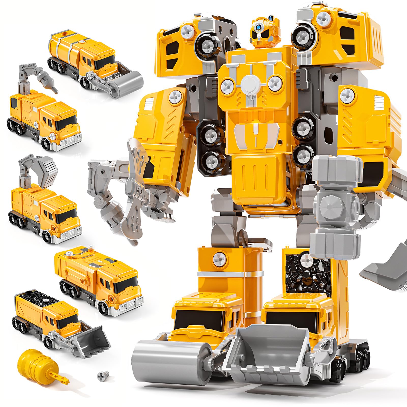 BLmukce transforming robot truck set with magnetic parts for seamless vehicle-to-robot transformations.