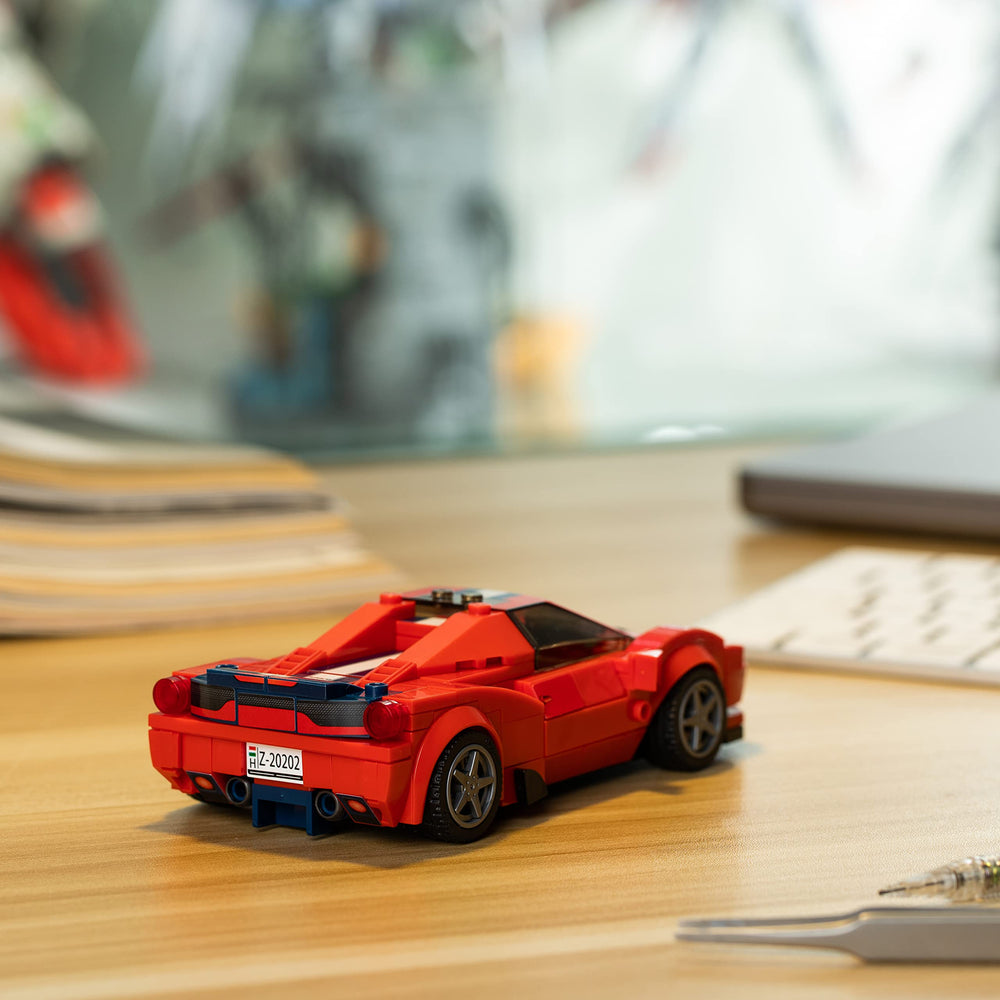 Block Builder Ferrari F8 compatibility view shows bricks work with most sets.