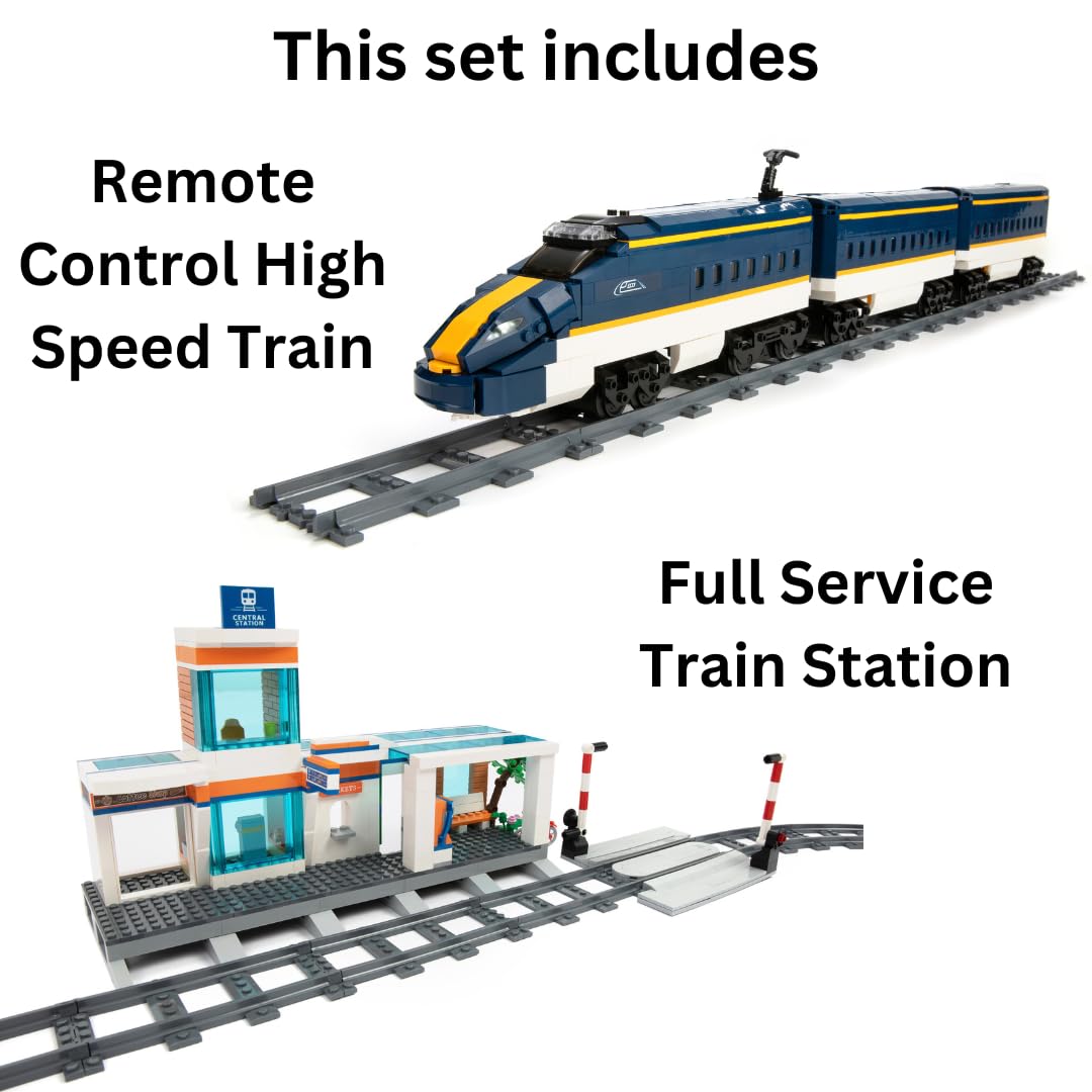 Block Builder full train station scene for immersive role-play and storytelling