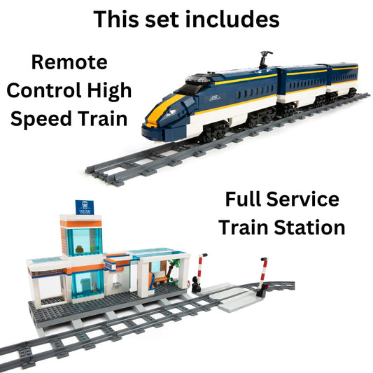 Block Builder full train station scene for immersive role-play and storytelling