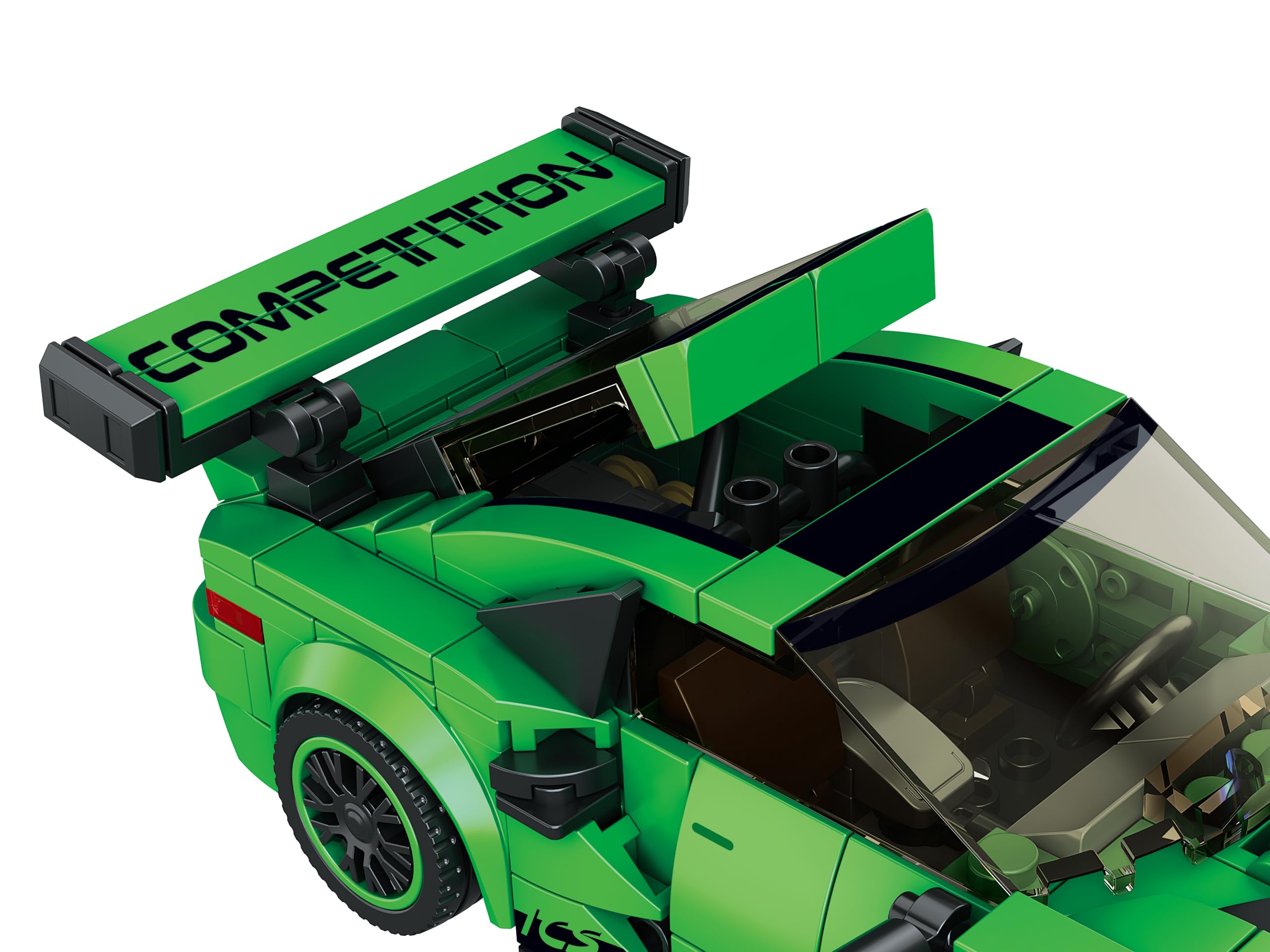 Block Builder Green Porsche 911 parts assembly showing the 356-piece kit.