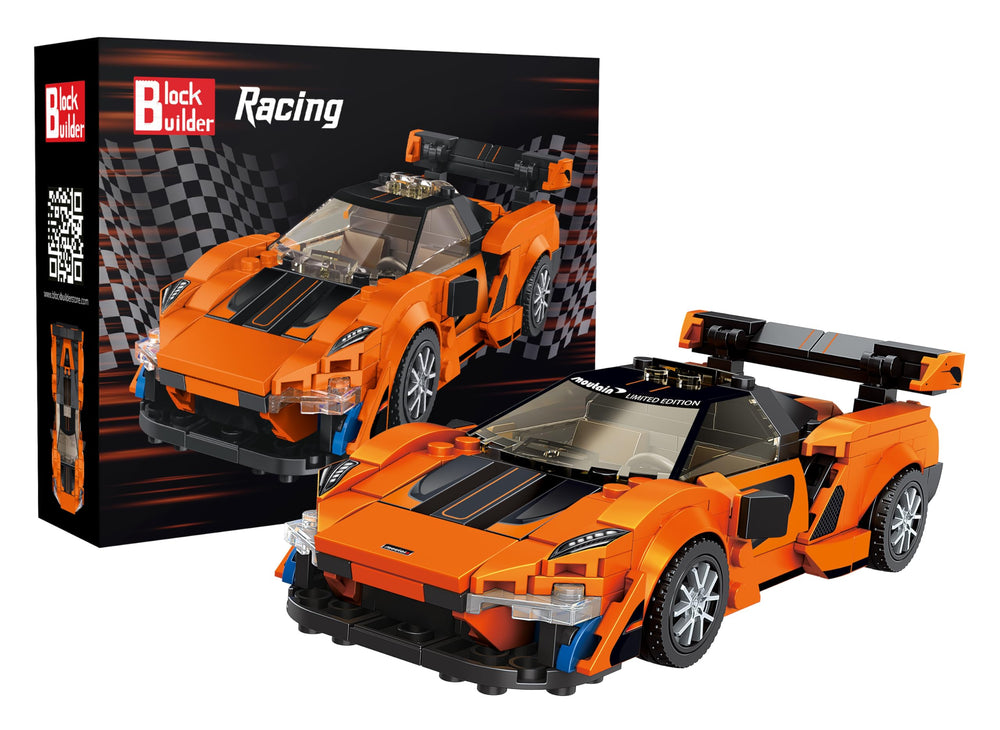 Block Builder McLaren Senna front view for immersive play and display.