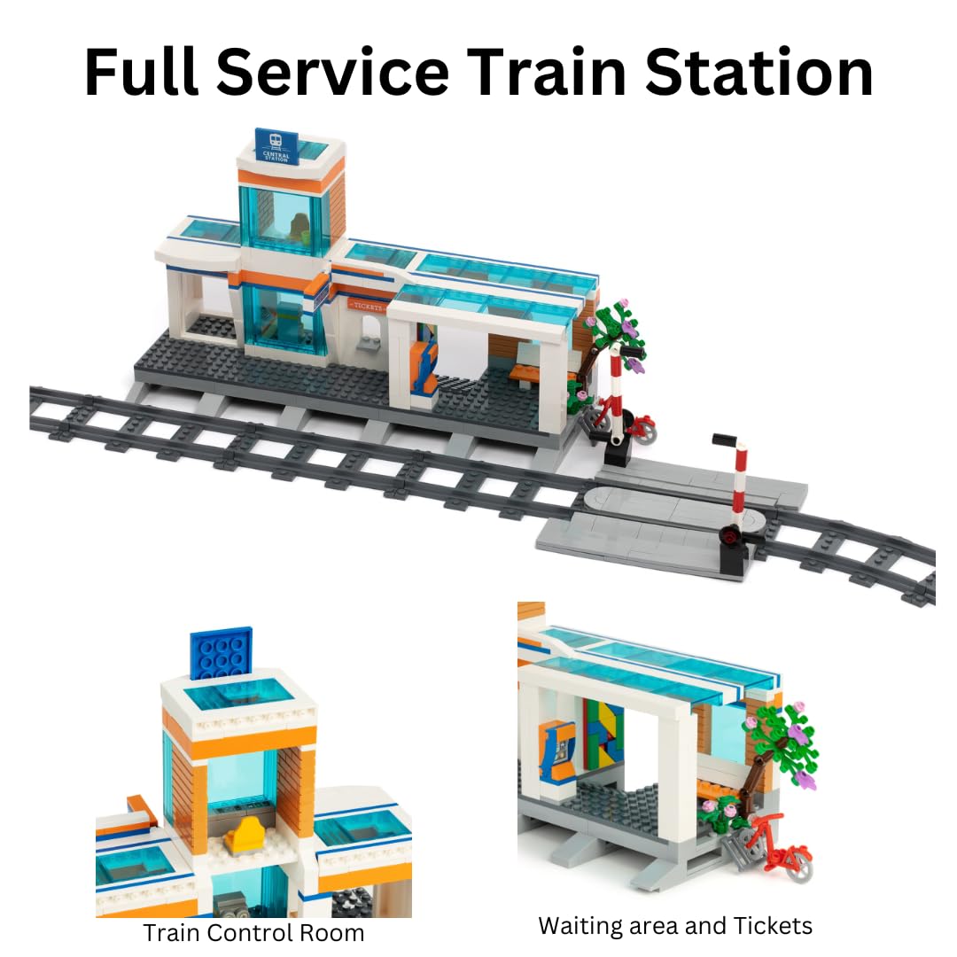 Block Builder working headlights enhance nighttime and dramatic rail scenes