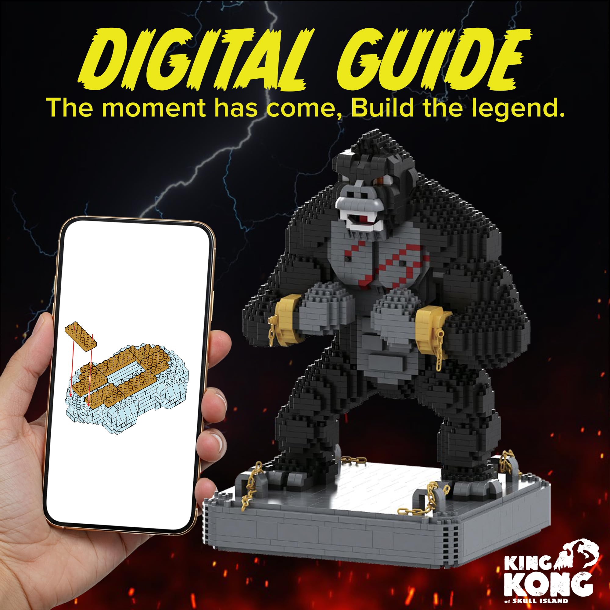 BLOCK CENTER King Kong collectors display-friendly kit for shelves or desks.