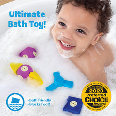 Blockaroo floating building blocks spark imaginative play after bath time.
