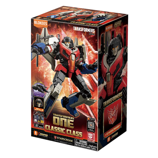 BLOKEES Starscream LED eyes and chest illuminate the figure for dramatic display