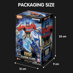 BLOKEES Optimus Prime with LED eyes delivers dramatic illumination for display.