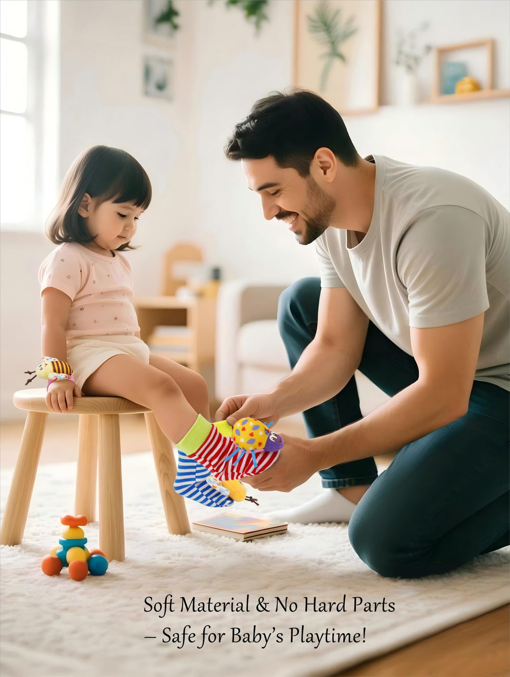 BLOOBLOOMAX foot finder socks—soft sensory play for feet and leg awareness.