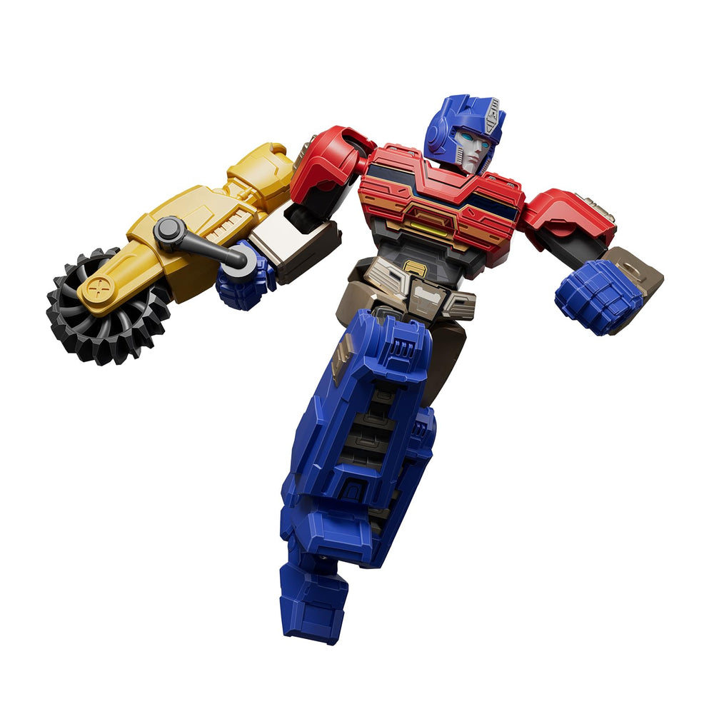 Dynamic pose shows BLOKEES Transformers Galaxy V07 articulation in action-ready stance.