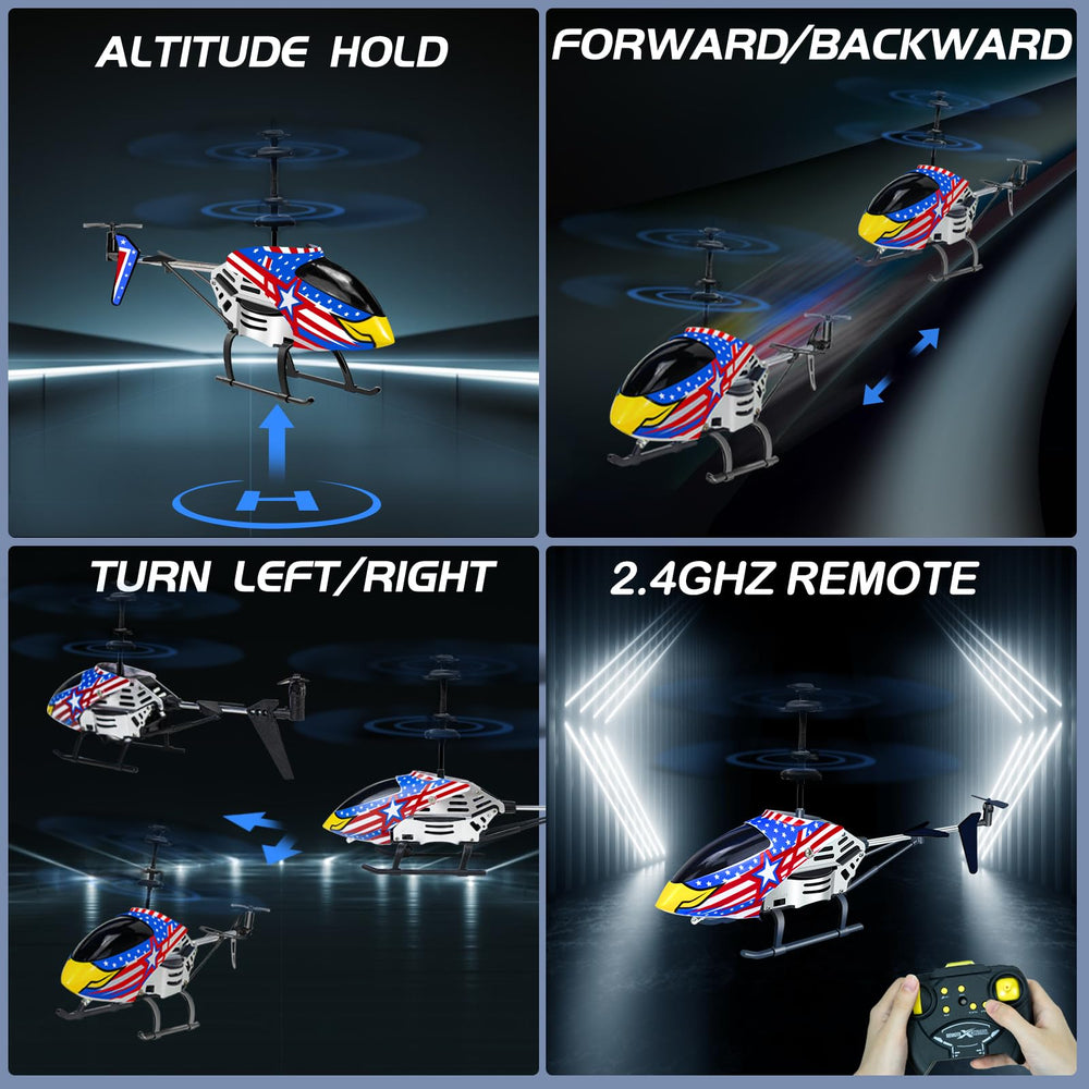 Bloolilies Eagle RC helicopter durable body built to withstand play.