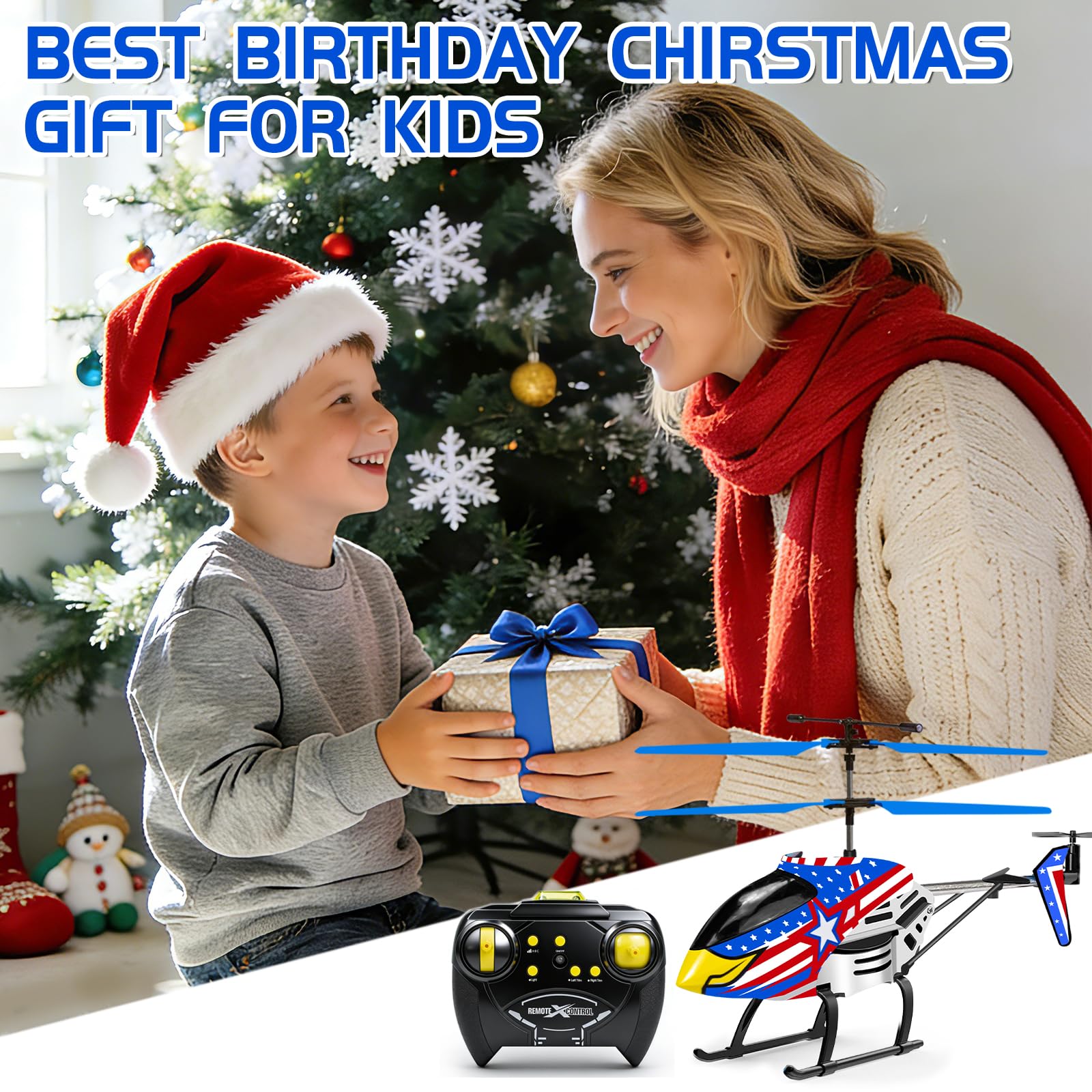 Bloolilies Eagle RC helicopter LED lights for night or dim indoor flights.