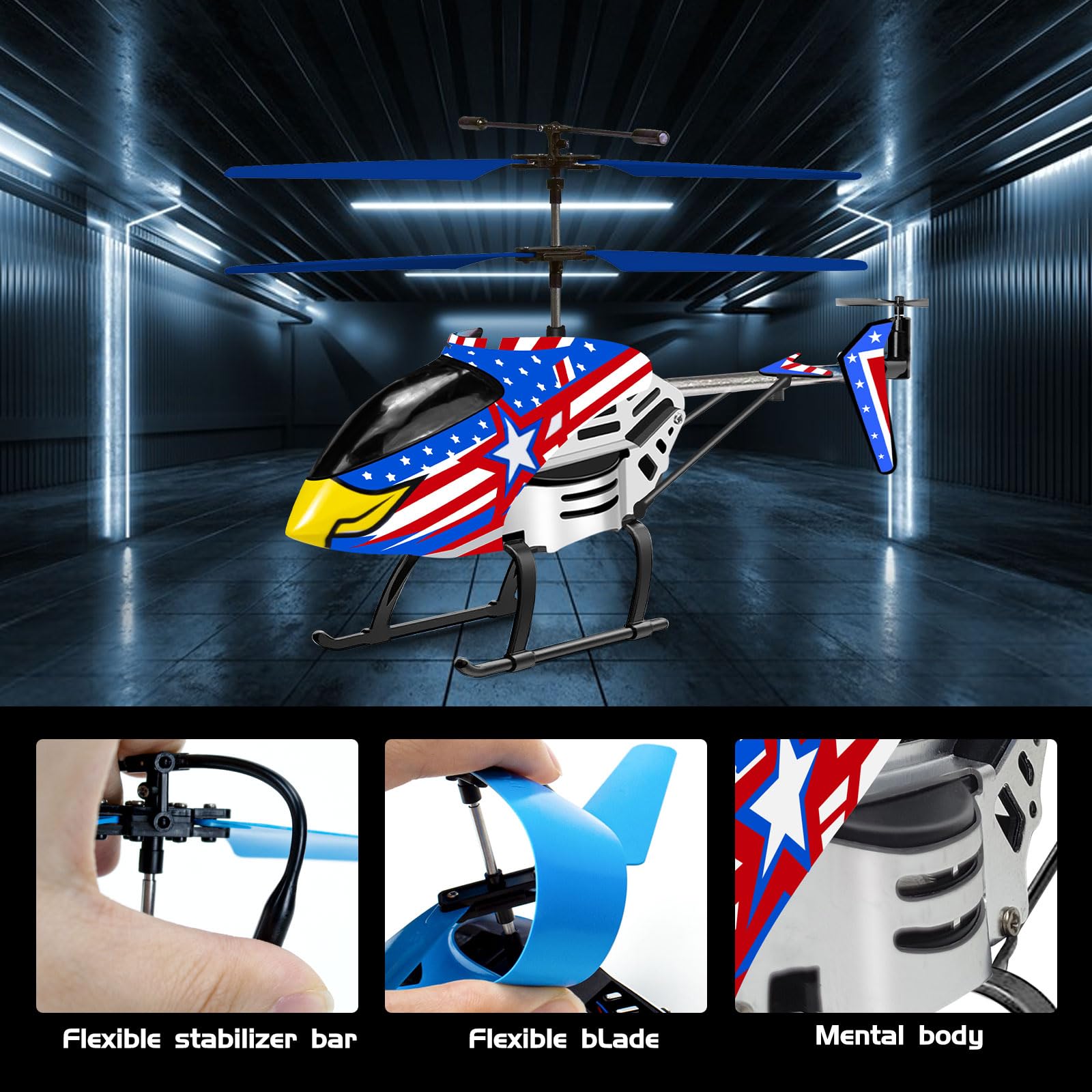 Bloolilies Eagle RC helicopter remote control layout for easy use.