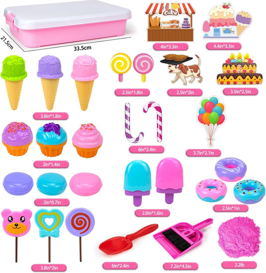 Bloolilies ice cream molds and sand art for kids' imaginative play.