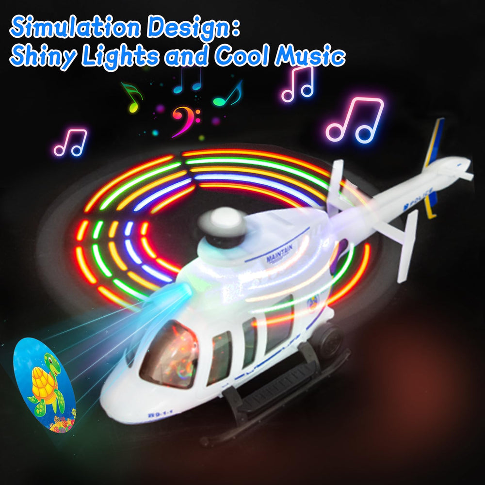 Bloolilies Police Helicopter side view supports imaginative pretend play.