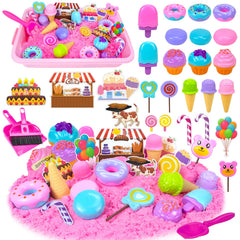 Bloolilies sensory bin with ice cream molds for creative play and sensory exploration.