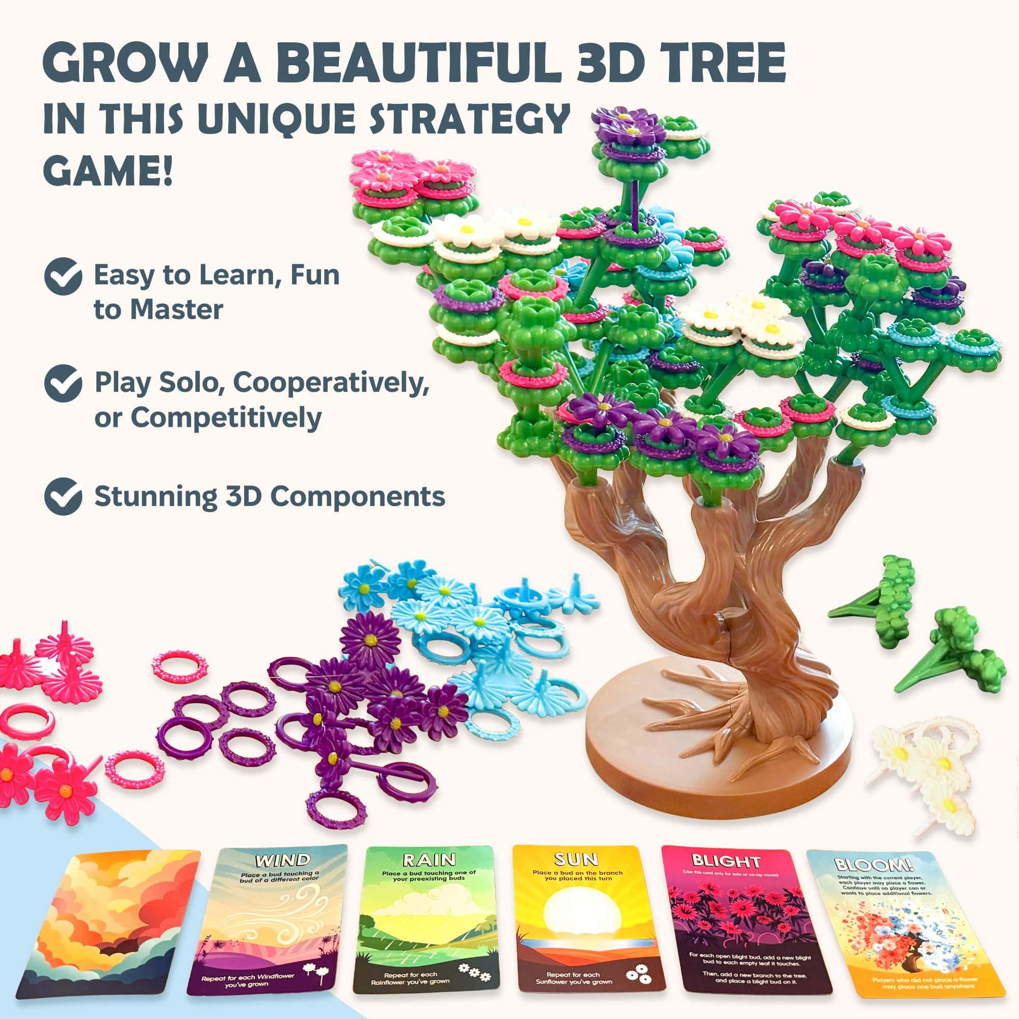 Bloomchasers flower tokens arrayed for vibrant gameplay and scenic table decor