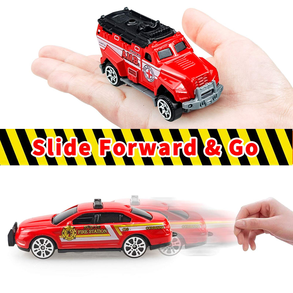 Blooming Lilies diecast fire trucks with removable parts, durable alloy and plastic blend.