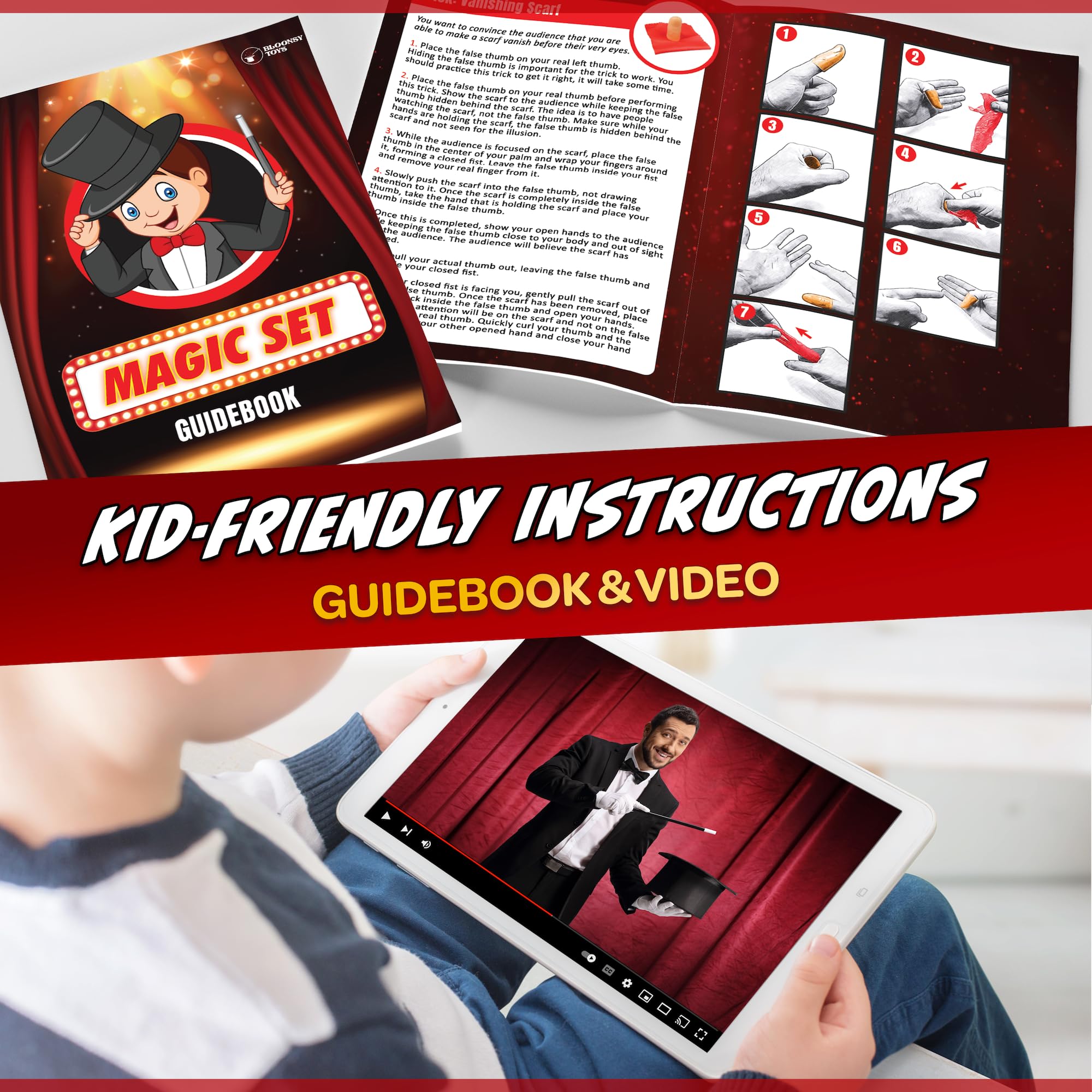 BLOONSY Magic Kit cups and balls for classic sleight-of-hand practice