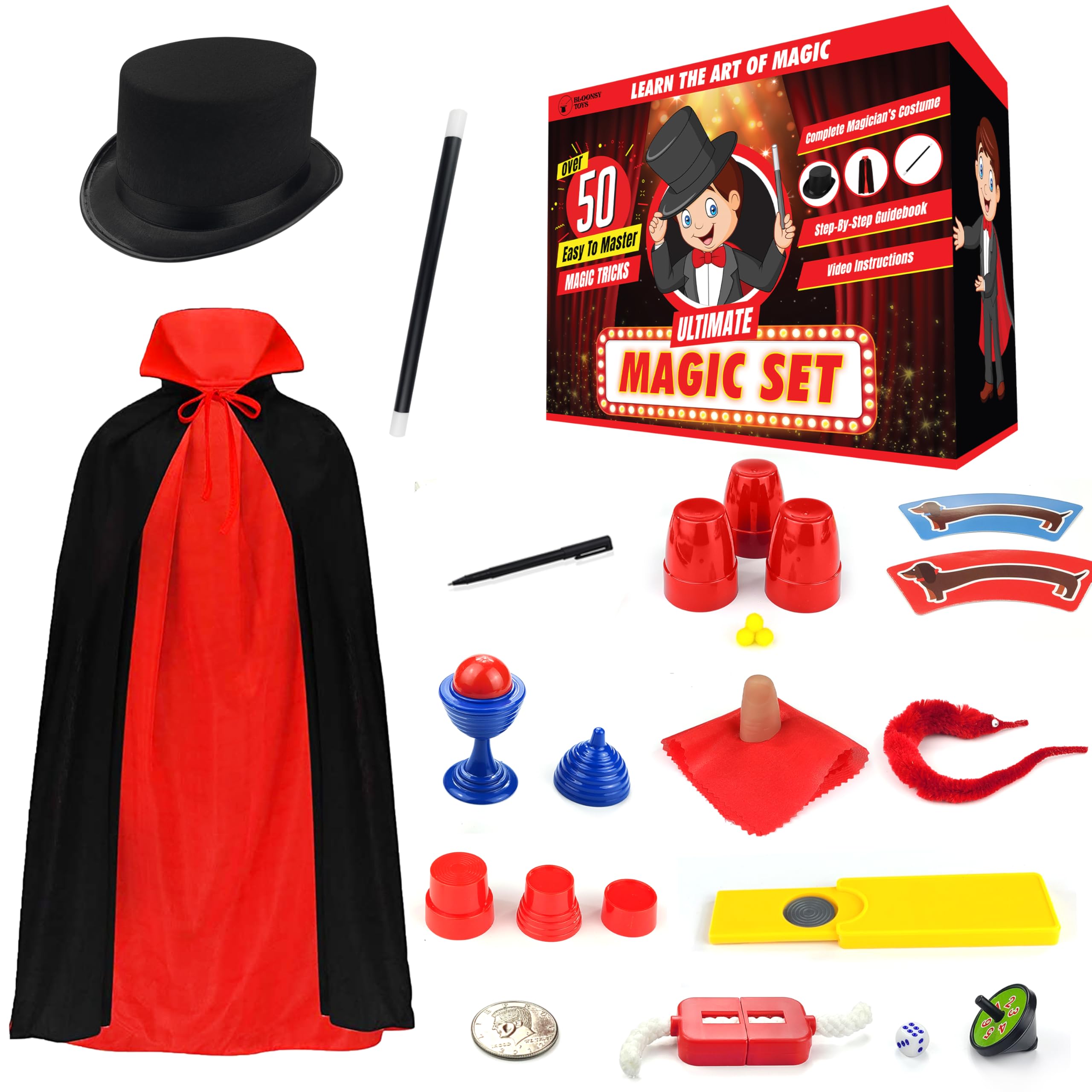 BLOONSY Magic Kit kids costume for pretend play and stage fun