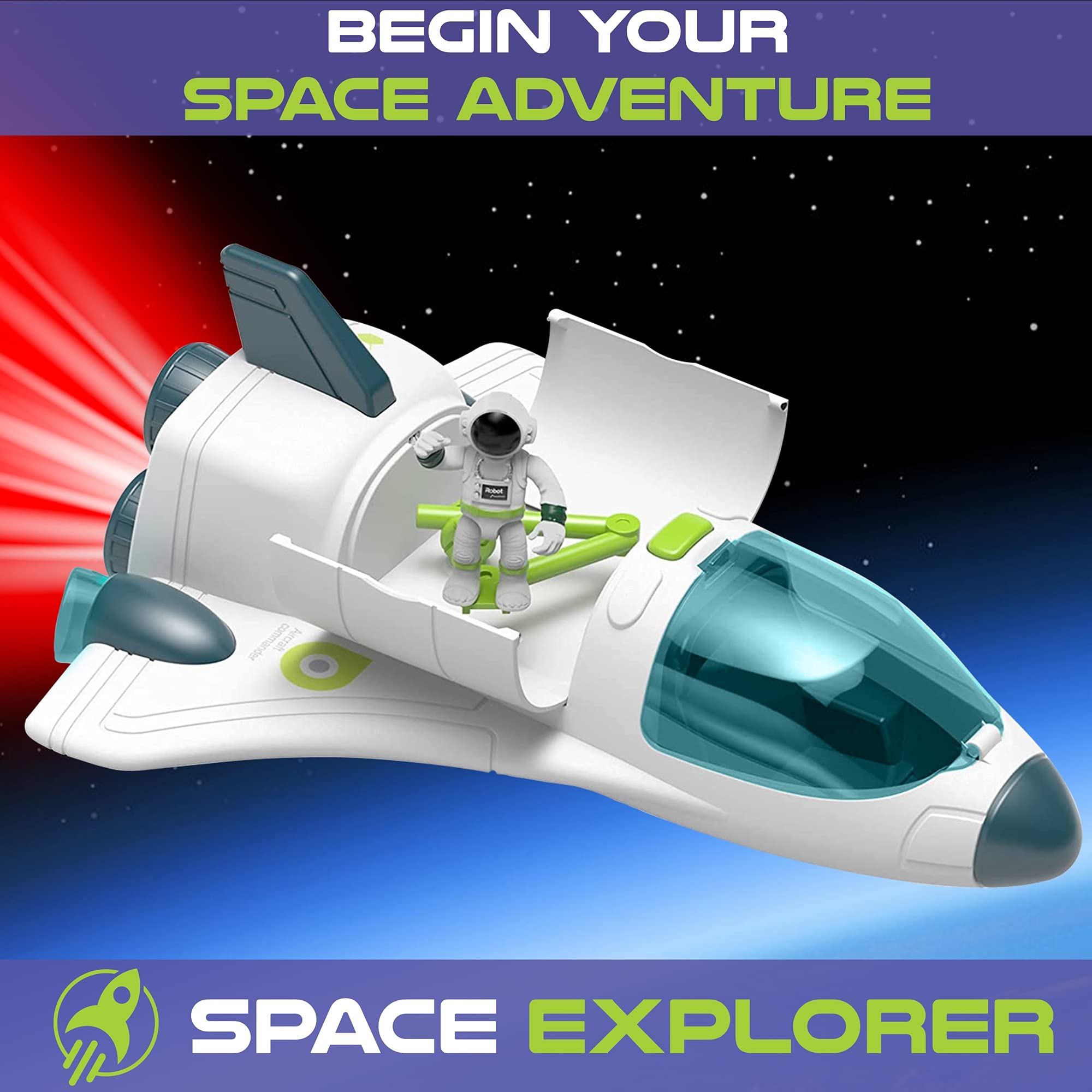 BLOONSY Space Shuttle Toy durable ABS material for everyday use.