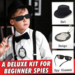 Fingerprint workstation from BLOONSY Spy Kit showing observation tools