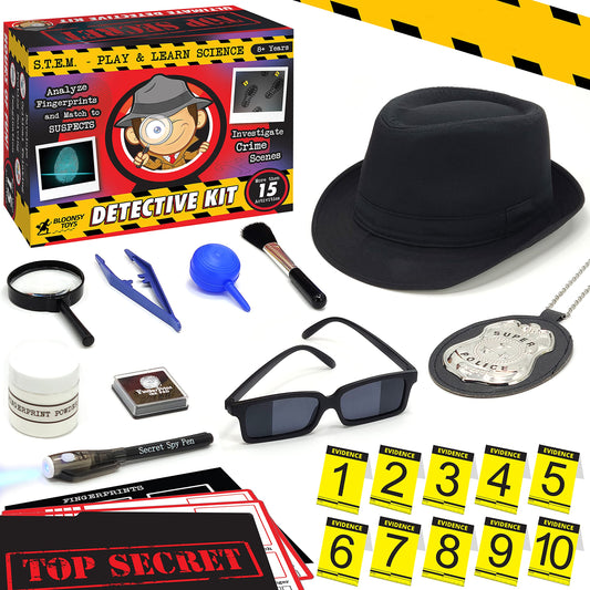 BLOONSY Spy Kit for Kids box front highlighting the gift-ready detective set