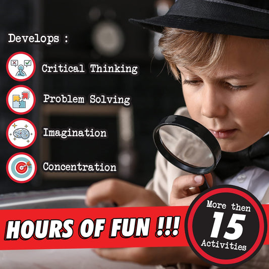Children acting as detectives with BLOONSY Spy Kit scene for imaginative play