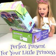 BLOONSY Unicorn Fairy Garden Kit finished glowing terrarium adds a charming room focal point.