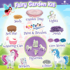BLOONSY Unicorn Fairy Garden Kit painting session showcases vibrant colors for budding artists.