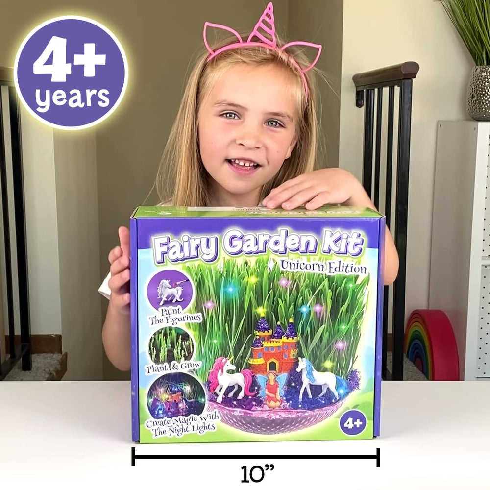 BLOONSY Unicorn Fairy Garden Kit unboxing highlights easy setup for kids.