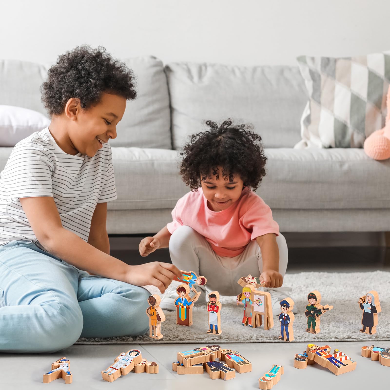 Blosssound construction worker figure adding building projects to playtime