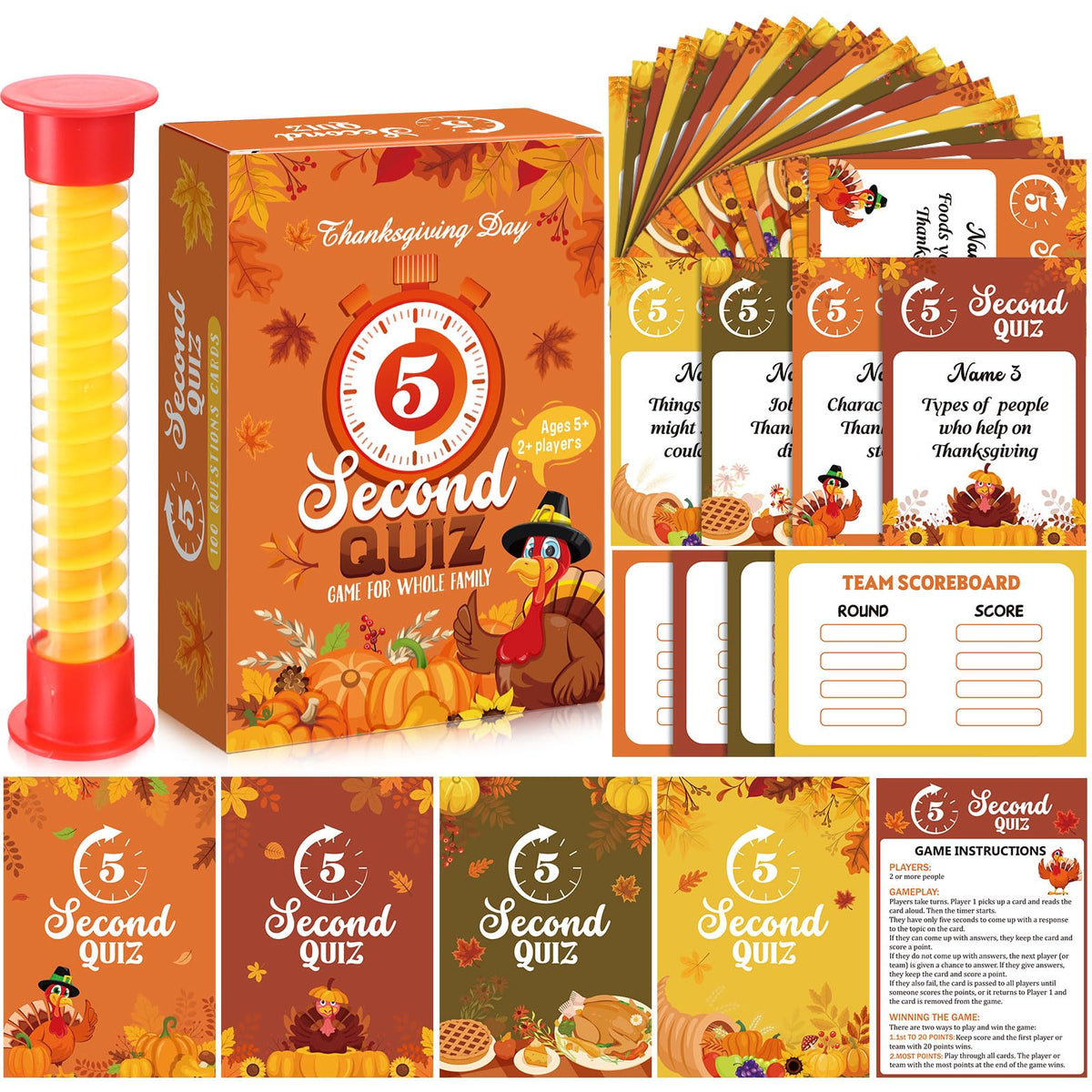 Blosssound Thanksgiving-friendly feud card set for lively family quiz nights.