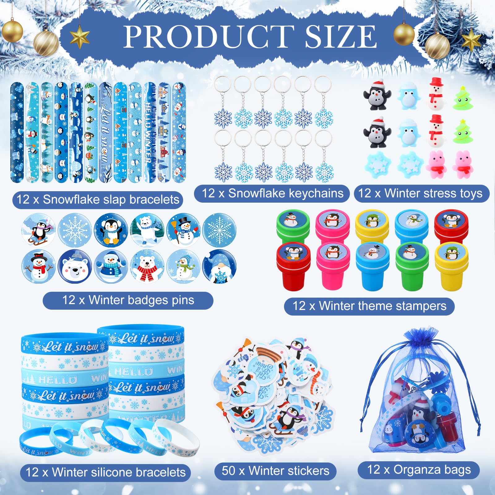 Blosssound winter silicone bracelets offer durable wearable accents for prizes.