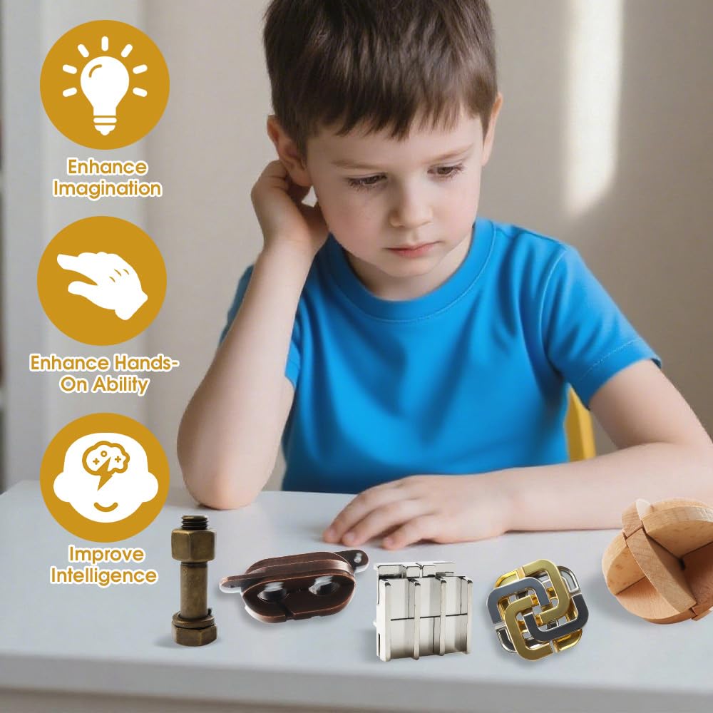 Blovec interlock puzzle metal 3D challenge stimulates problem solving and spatial reasoning