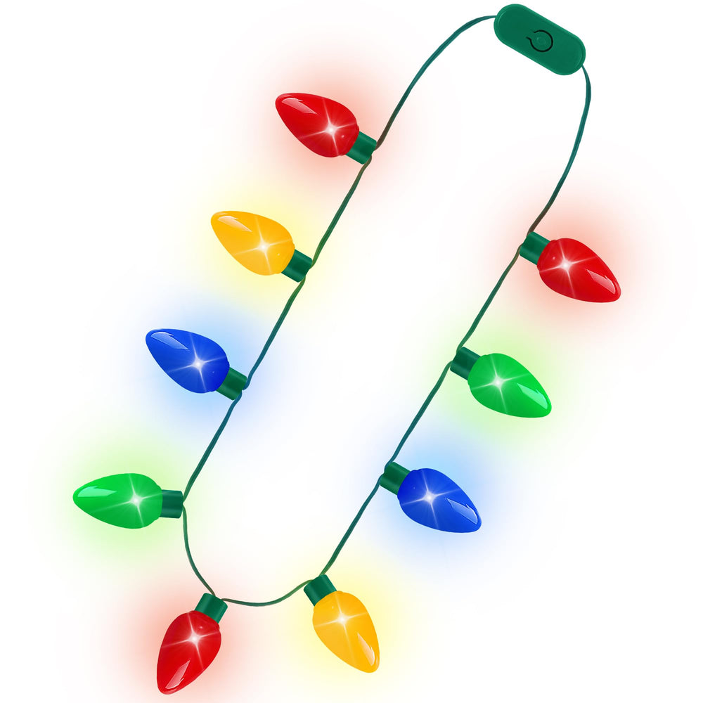 Blowata 5pcs Christmas necklace with 9 bulbs delivers festive glow for parties.