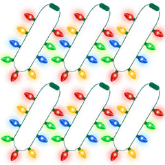 Blowata 6pcs Christmas light necklace pack adds group fun to parties.