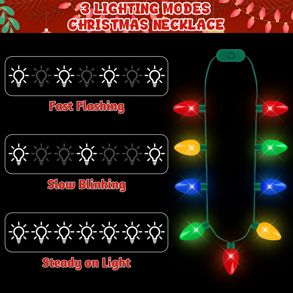 Blowata Christmas necklace with 3 glow modes enhances party ambiance