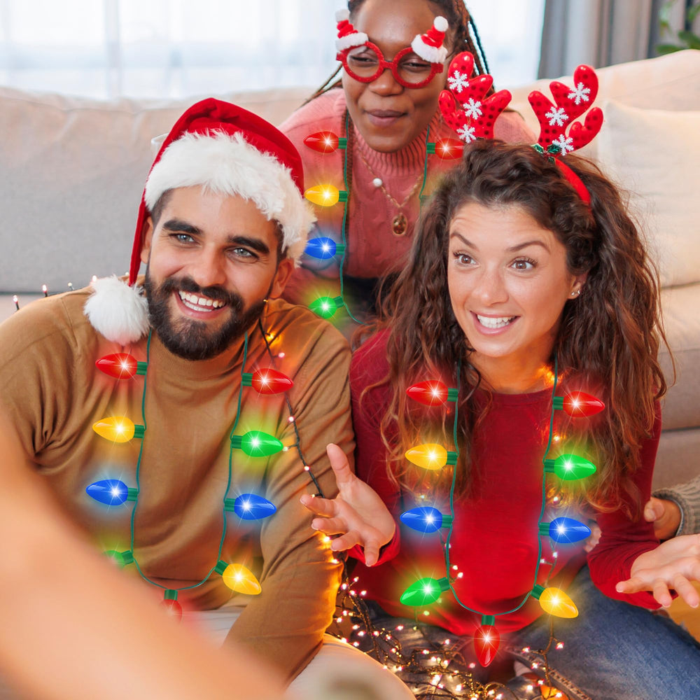 Blowata LED necklace with four color bulbs for varied seasonal tones.