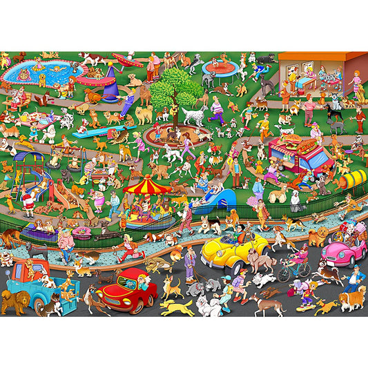 Blppldyci Dog Party puzzle cover with 1000 pieces for engaging family activity
