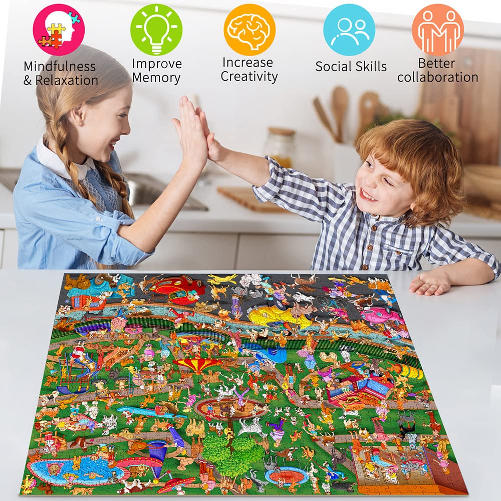 Blppldyci Dog Party puzzle uses durable recycled paper