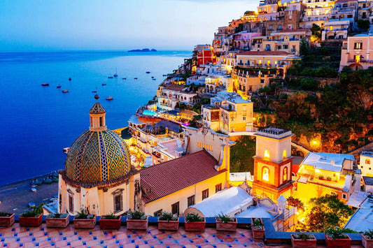 Blppldyci Dreamy Positano puzzle cover with serene twilight sea for relaxation